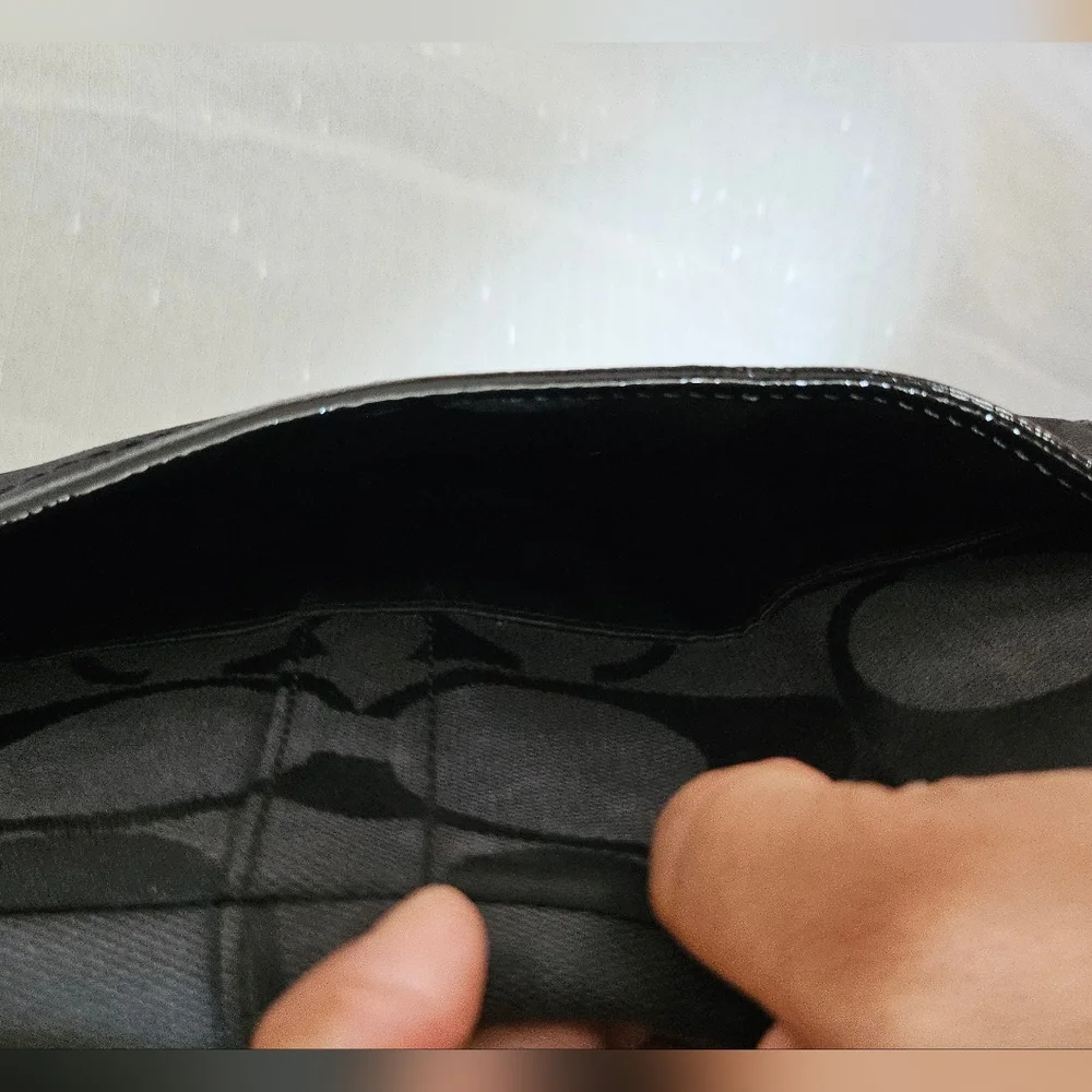 COACH Black Ergo Signature Flap Y2K Shoulder Bag - Picture 10 of 13
